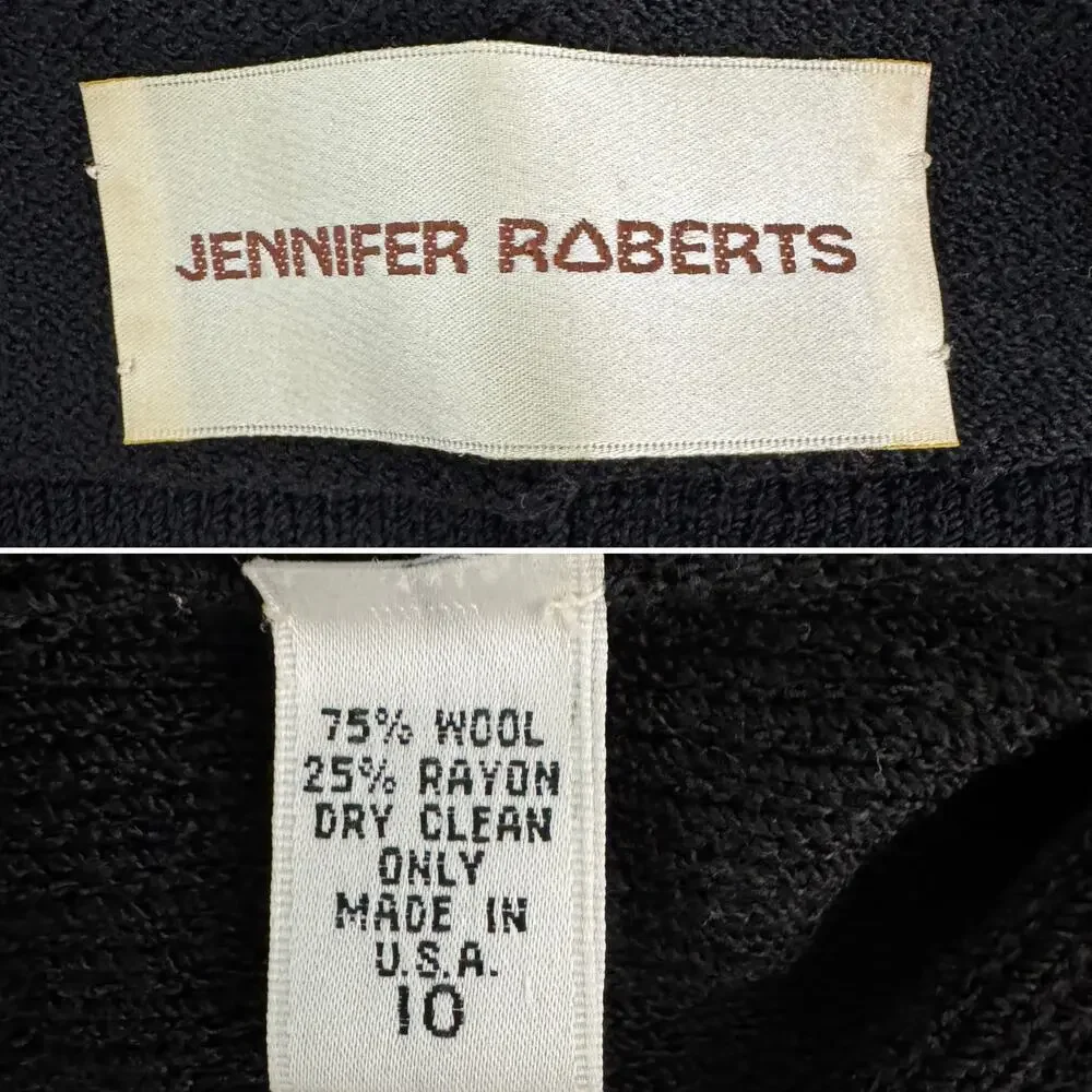 Jennifer Roberts Vintage Black Metallic Studded Jumpsuit one piece art wear S/M - Picture 12 of 14